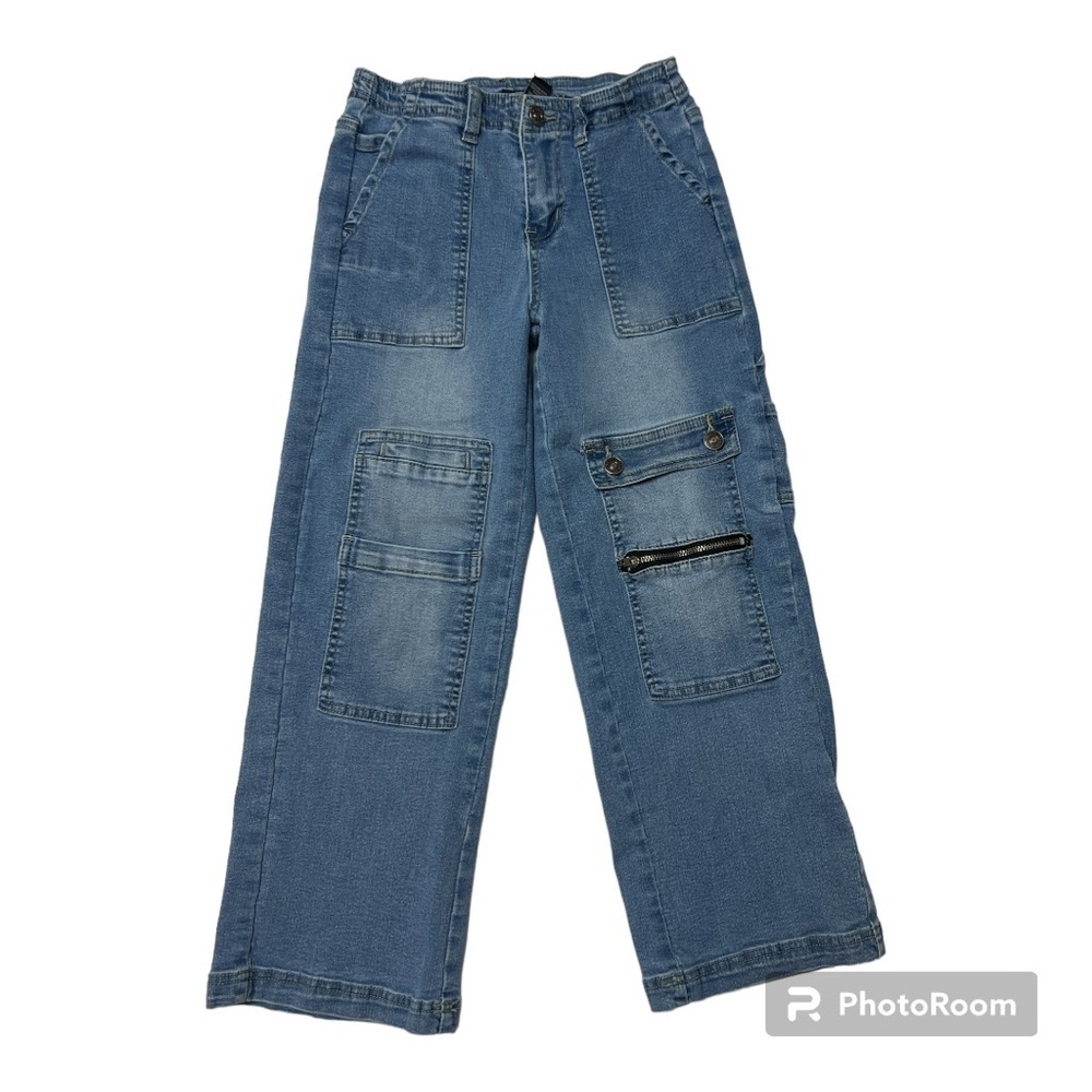 Girls Wide-Leg Cargo Jeans (Kids) size 9/10